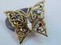 VNTG Enamel & Rhinestone Butterfly Brooches image number 8