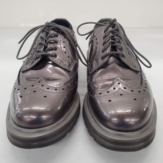 Dr. Martens 13619 In Pewter Spectra Patent Leather Brogue Shoes Size 5M/6L image number 2