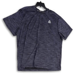 Mens Gray Space Dye Round Neck Short Sleeve Stretch Pullover T-Shirt Sz 2XL