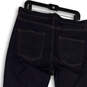 Womens Blue Dark Wash Pockets Regular Fit Denim Tapered Jeans Size 33 image number 4
