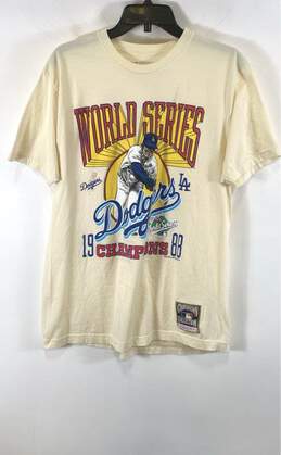 Mitchell & Ness Mens Yellow Los Angeles Dodgers Baseball MLB T-Shirt Size XL