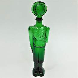 Vintage Italian Green Art Glass Soldier Decanter alternative image
