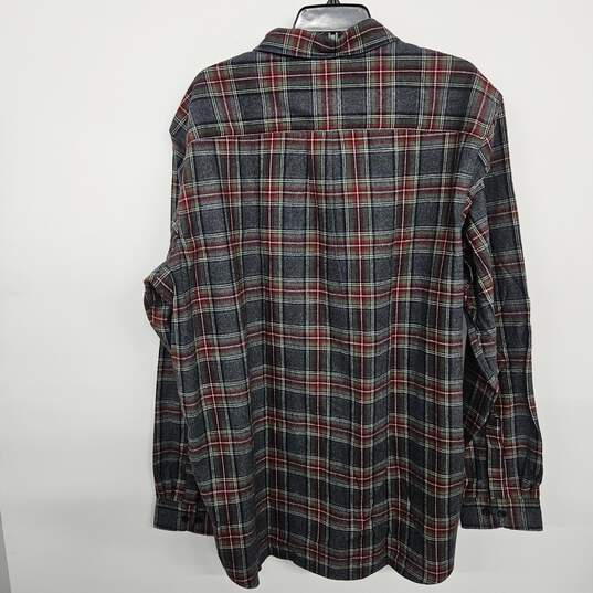 Multicolor Plaid Long Sleeve Button Up Flannel Shirt image number 2