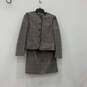 Womens Gray Plaid Button-Up Jacket And Skirt Two-Piece Suit Set Size 7/8 image number 1