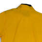 Womens Yellow Collared Short Sleeve Stretch Side Slit Polo Shirt Size M image number 4