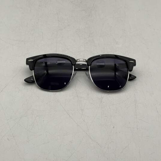 Zara Mens Black Half Rim UV Protection Square Sunglasses with Case image number 3
