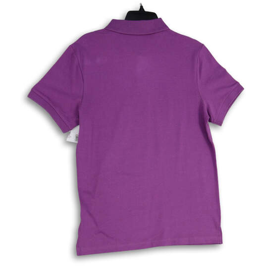 NWT Womens Purple Short Sleeve Spread Collar Polo Shirt Size Medium image number 2