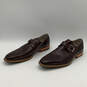 Mens Brown Leather Square Toe Monk Strap Buckle Loafer Shoes Size 12 image number 3