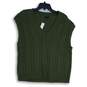 NWT Talbots Womens Green Knitted V-Neck Sleeveless Pullover Sweater Vest Size L image number 1