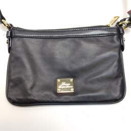 Lauren By Ralph Lauren Promenade Black Leather Flat Crossbody Bag