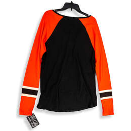 NWT Womens Red Black Strappy V-Neck Long Sleeve NHL Pullover T-Shirt Sz XL alternative image