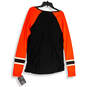 NWT Womens Red Black Strappy V-Neck Long Sleeve NHL Pullover T-Shirt Sz XL image number 2