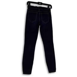Womens Blue Dark Wash Pockets Stretch Toothpick Denim Skinny Jeans Size 25 alternative image