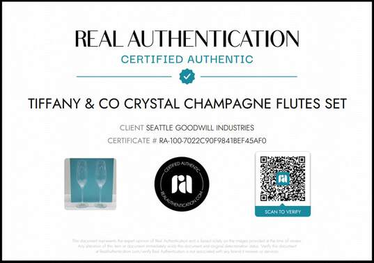 Tiffany & Co Crystal Champagne Flutes Set AUTHENTICATED image number 5