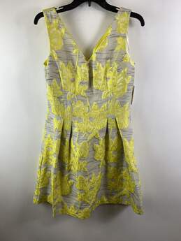 Donna Ricco Women Yellow Floral Print Dress 12 NWT