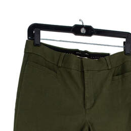 Womens Green Flat Front Welt Pocket Straight Leg Dress Pants Size 4 alternative image