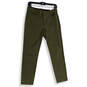 Womens Green Flat Front Welt Pocket Straight Leg Dress Pants Size 4 image number 3