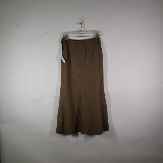Womens Wool Plaid Flat Front Flared Hem Long A-Line Skirt Size 4 image number 1