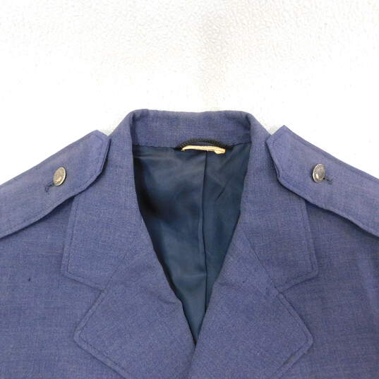 VTG US Air Force Men's Blue Tropical Wool Military Coat Size 37L image number 2