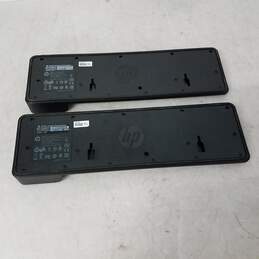 Lot of 2 HP 2013 UltraSlim Docking Stations - Prod ID D9Y32UT#ABA - No AC Adapters or cables - Untested
