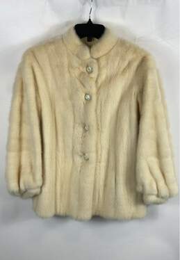 Edward Lowell Beverly Hills White Fur Coat - Size Small