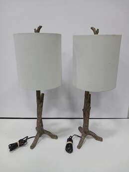Pair Of Vintage Base Tree Branch Table Lamps