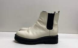 Marc Fisher Padmia White Leather Lug Sole Platform Chelsea Boots Women's Size 9
