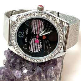 Designer Betsey Johnson Rhinestones Round Dial Analog Wristwatch w/ Box alternative image