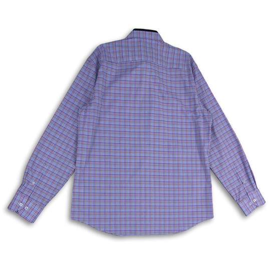 NWT Bugatchi Mens Multicolor Plaid Spread Collar Button-Up Shirt Size XL image number 2