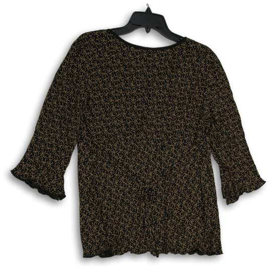 NWT Mimi Maternity Womens Black Brown V-Neck Tunic Blouse Top Size Large image number 2