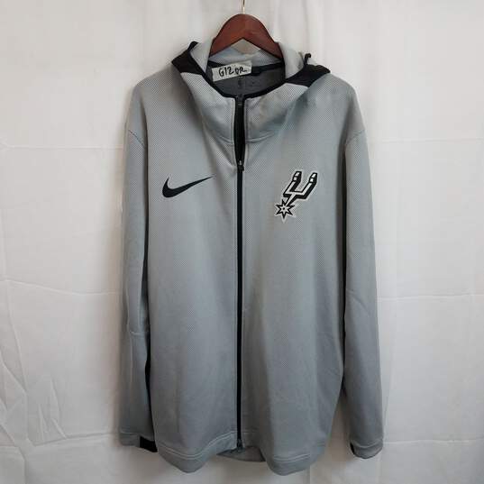Men's Nike NBA San Antonio Spurs Therma Flex zip Hoodie 3XL image number 1
