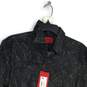 NWT Hugo Boss Mens Gray Black Spread Collar Long Sleeve Button-Up Shirt Size L image number 3
