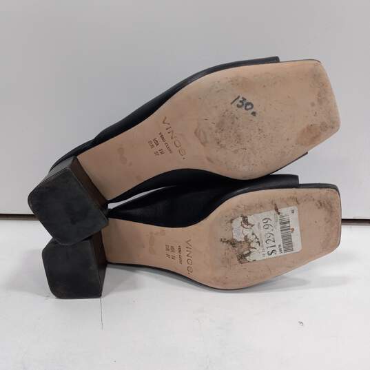 Vince Women's Elizabeth Black Leather Open Toe Mule Sandals Size 7M image number 5