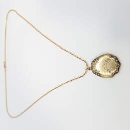 Krementz 14K Gold Chain W/GF Locket Seed Pearl Pendant Necklace 11.2g