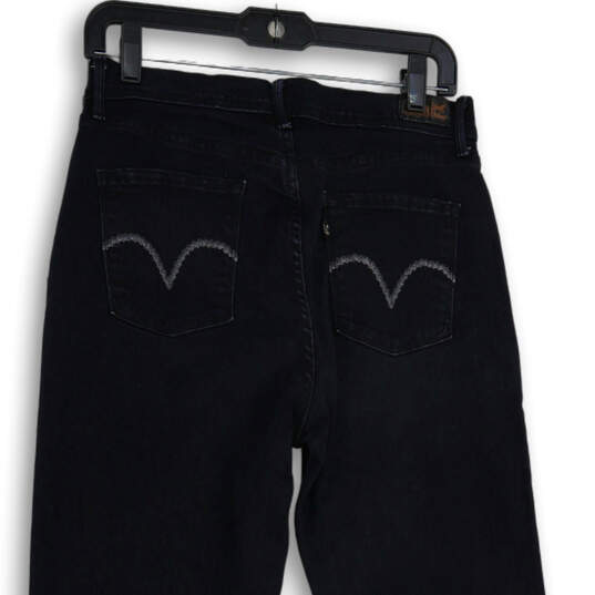 Womens Blue Denim Dark Wash 5-Pocket Design Straight Leg Jeans Size W30 L34 image number 4