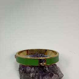 Designer Kate Spade Gold-Tone Green Enamel Hinged Bangle Bracelet alternative image