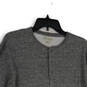 Womens Gray Heather Henley Neck Lined Long Sleeve T-Shirt Size Medium image number 3