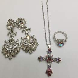 Silver Tone & Multicolor Assorted Jewelry Bundle 3pcs. 34.3g