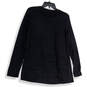 Womens Black Round Neck Long Sleeve Regular Fit Pullover T-Shirt Size Large image number 2