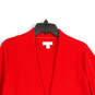 Womens Red Casual Long Sleeve Welt Pocket Button Front Jacket Size Large image number 3