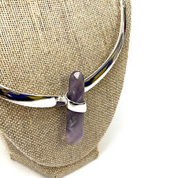 Designer Robert Lee Morris Silver-Tone Purple Stone Collar Necklace alternative image