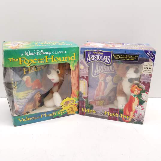 Lot of 2 Disney VHS Videos and Plush Toys image number 1