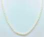 14K Gold Clasp & Posts White Pearls Beaded Necklace & Pearl Post Earrings 14.1g image number 2