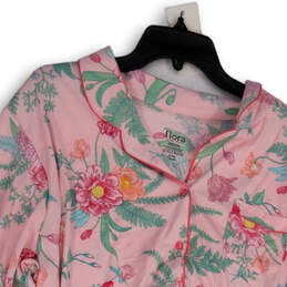Womens Multicolor Floral Long Sleeve Collared Button Front Sleepshirt Sz XL alternative image