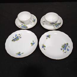 6pc Set of Teacups & Saucers w/ Bread Plates