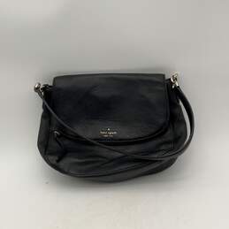 Kate Spade New York Womens Black Leather Inner Pocket Zipper Shoulder Bag
