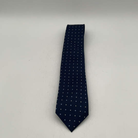 NWT Mens Blue Polka Dot Silk Adjustable Classic Designer Neck Tie One Size image number 1