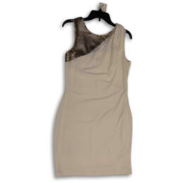 Womens Gray Sleeveless V-Neck Sequin Stretch Pullover Sheath Dress Size M alternative image