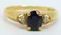 14K Yellow Gold Oval Sapphire 0.04 CTTW Diamond Side Stones Ring  2.2g image number 3
