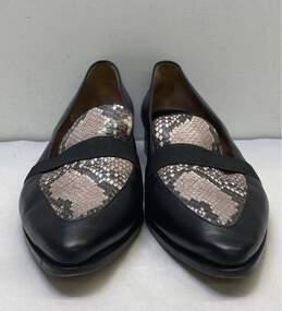 Sportmax Italy Black Snakeskin Print Leather Loafers Shoes Women's Size 40 alternative image